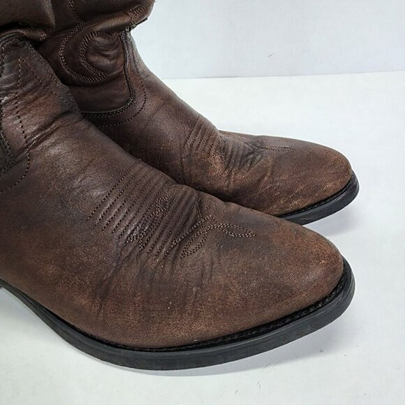 Old West Men\'s TBM3051 Brown Leather‎ Mid-Calf Western Boots - Size 9.5 D main image 14